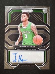 2021-22 Prizm Draft Picks College Penmanship Auto #CP-JHA Javion Hamlet