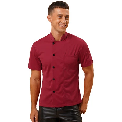 Unisex Men Women Chef Cooking Uniform Jacket Coat Restaurant Kitchen Workwear - Image 1 of 4