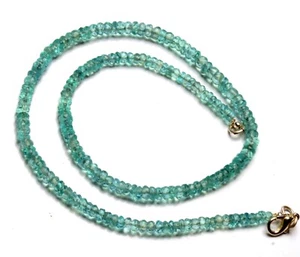 Collar de 15,5" de cuentas de rondelle facetadas de piedras preciosas de apatita natural de tamaño de 4 a 5 mm - Imagen 1 de 5
