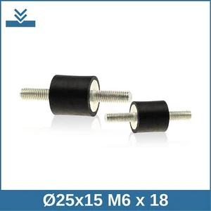 A Ø25x15 M6 x 18 NK 55° Edelstahl A4 Gummi-Metall-Puffer - Bild 1 von 2