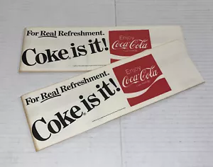 2 LOT Vintage Coca-Cola NOS Soda Jerk Paper Hat Coke Is It Collectible Ad Prop - Picture 1 of 6