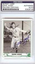 Eddie Joost Autographed 1947 Play Ball Reprint Card #21 A's PSA/DNA #83828158