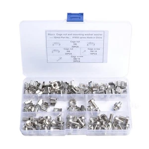 100 Stück M6 x 16 mm Käfigmuttern aus Kohlenstoffstahl mit Schraubenscheiben - Afbeelding 1 van 6