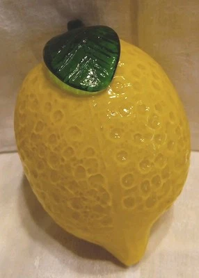 Vidrio soplado a mano vintage limón grande estilo Murano  Foto 1 de 3