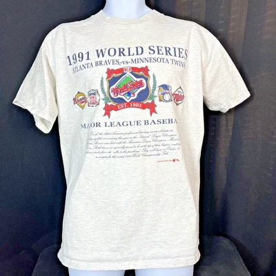 Camisa de Nuez moscada Atlanta Braves MLB Gris Vintage 1991 Serie Mundial Para Hombre XL Foto 1 de 4