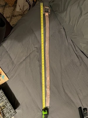 BB Simon Belt Leather Pink rose Studded Cowgirl Rodeo Swarovski Crystals  - Image 1 of 3