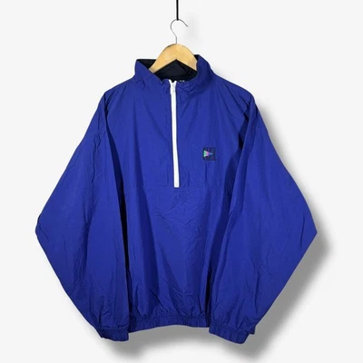 Vintage CLUB Windbreaker Jacket Mens XL Pullover Half Zip 90s Blue Retro NWT - Image 1 of 4