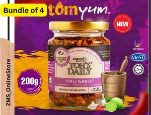 Toh's Daily Chili Garlic Tomyum fatto a mano in olio di cocco sano 4x 200g - Foto 1 di 6