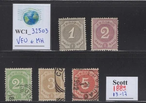 WC1_32503 DUTCH COLONIES: CURACAO. Colorful 1889 set. Sc.13-17. Used/MH - Picture 1 of 1