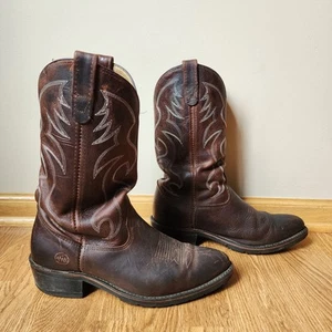 Double-H Leather Cowboy Boots Mens Size 9.5 D Pull On Work Western AG7 3282 - Picture 1 of 12