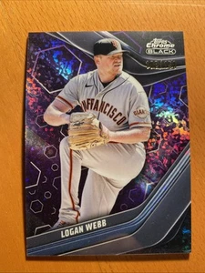 2023 Topps Chrome Black Purple Mini Diamond Refractors #73 Logan Webb /150 - Picture 1 of 2