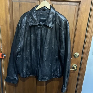Chaqueta de cuero negra Preswick & Moore para hombre talla 2XL - Imagen 1 de 12