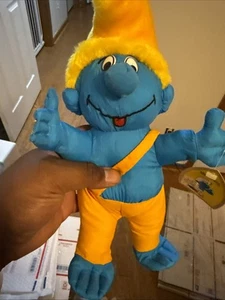 PELUCHE ANIMAL DE PELUCHE PITUFO AÑOS 80 VINTAGE 16" - Imagen 1 de 3