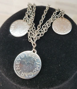 Stella McCartney 3-Strand Silver Tone Designer Logo Medallion Statement Bracelet - Picture 1 of 24