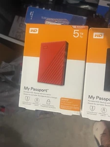 WD My Passport 5TB Portable Hard Drive, RED, WDBYVG0050BRD-WESN New - Picture 1 of 1