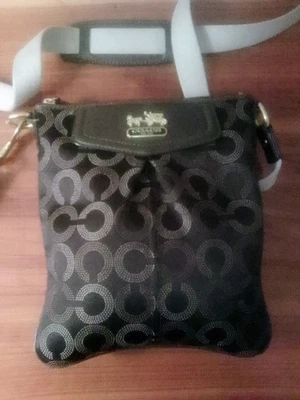 Coach  #G1076-44394 Sateen Fabric Madison Dot OpArt  Crossbody Small Brown - Image 1 of 4