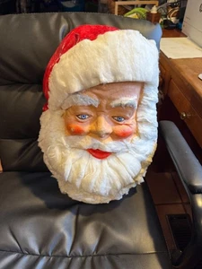 Vintage Fiberglas Weihnachtsmann Gesicht Wandbehang Weihnachtsdeko BAUMWOLLE BEA - Bild 1 von 4