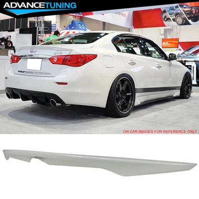 Fits 14-24 Infiniti Q50 Factory Painted #QAA Moonlight White Pearl Trunk Spoiler Foto 1 de 4