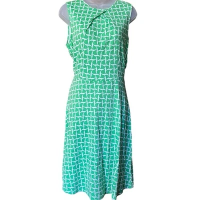 Vestido midi New York & Co verde/blanco línea A 100 % algodón talla L twee colorido Foto 1 de 4