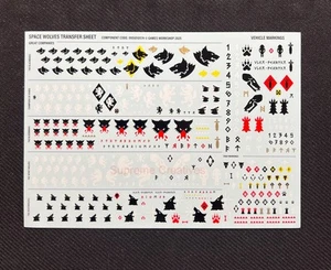 HOJA DE TRANSFERENCIA WARHAMMER 40K LOBOS ESPACIALES 2025 NUEVO LOBO 40.000 MARINES ESPACIALES - Imagen 1 de 1