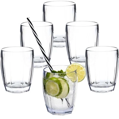 6x Camping Glas 320ml bunt Wasserglas Gläser Acryl Party Trinkglas Weinglas - Bild 1 von 4