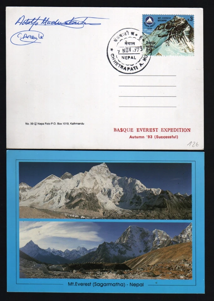 NEPAL 1993 VASCO EXITOSO VASCO EVEREST OTOÑO EXPEDICIÓN CARTEL FOTO TARJETA Foto 1 de 1