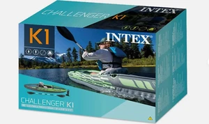Intex K1 Challenger Inflatable Kayak Canoe Boat Fishing Oars Paddles Pump #68305 - Picture 1 of 3