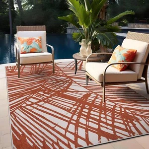 Rugshop Contemporary Nature Inspired Tropical Leaves Indoor/Outdoor Area Rug - Picture 1 of 8