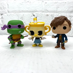 Lote de 3 figuras de acción Funko Pop - Newt Scamander, Donatello, Ms Chalice - Imagen 1 de 5