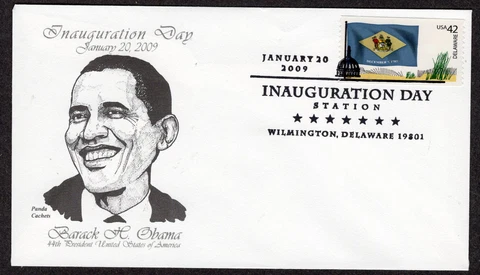 2009 1st Obama-Biden Inauguration Panda Cachets Wilmington Inaugural Cover MU335 Cover