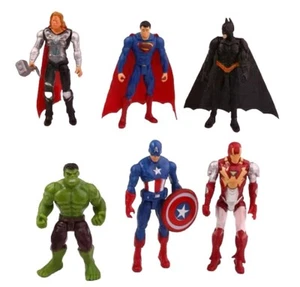 6x Figuren Set Marvel Batman Hulk Ironman Spiderman Thor Geburtstag Geschenk - Bild 1 von 6