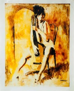 Joarez Love Song handsigniert limitiert 1 Giclee auf Leinwand Gitarre Modell Kunst - Bild 1 von 3