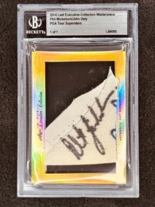 Phil Mickelson John Daly 2014 Leaf Masterpiece Cut Signature signed card 1/1 JSA - Picture 1 of 2