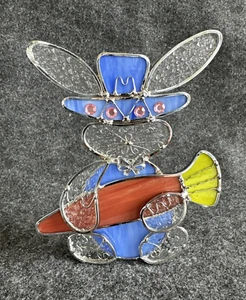Spring Easter Bunny Rabbit With Carrot Stained Glass Suncatcher Tea Light Holder - Picture 1 of 23