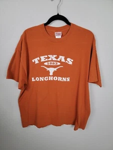 Vintage Texas Longhorns Distressed Men's T-Shirt UT Orange Crew Neck Tee XL 90s - Picture 1 of 6