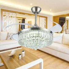 Crystal Ceiling Fans Chandelier with Remote Retractable Ceiling Fan with Light