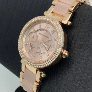 Michael Kors MK6110 Parker PVD Rose Gold Chronograph Fashion Women's Watch - Picture 1 of 8