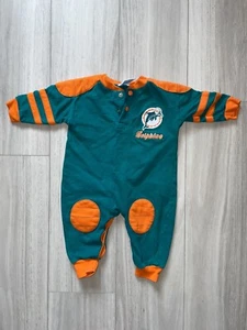 Vintage Miami Dolphins NFL Baby Romper Jumpsuit Size 8 / 9 Months - Picture 1 of 4