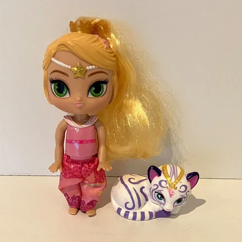 Shimmer and Shine Leah 6" Doll Genie and Tiger Cat Figure 2015 Mattel Cover