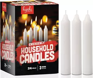 Candele di Emergenza - Confezione da 24 Candele Corte Bianche - Senza Profumo - Emergenza Ca - Foto 1 di 12