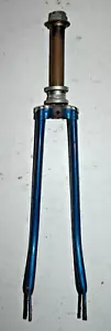 Vintage Road Bike Fork 700c 1" Threaded 170mm Hybrid Blue Steel Fast USA Shipper - Picture 1 of 18