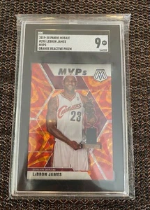 2019-20 Panini Mosaic LEBRON JAMES #298 MVPs Orange Reactive Prizm SGC 9 MT - Picture 1 of 2