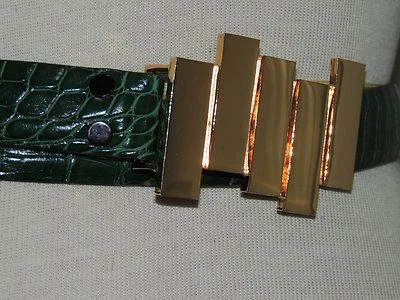 CINTURÓN DE COCODRILO VERDE KLEINBERG SHERRILL-MEDICINAN MARCUS RARO/DE COLECCIÓN Foto 1 de 4