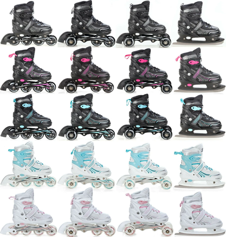 4in1 Inlineskates/Triskates/Rollschuhe/Schlittschuhe Croxer Optima verstellbar