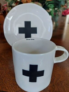 RAE DUNN von Magenta Cross HOLD LOVE Tasse & TELLER SET Rarität Neu mit Etikett  - Bild 1 von 10