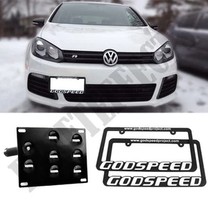 For VW Volkswagen Golf MK6 10-14 Euro License Plate Mount Kit Tow+2x GSP Frames - Picture 1 of 3