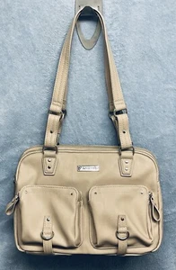 Rosetti Shoulder Bag Handbag Purse Multiple Pockets Double Handle Beige Leather - Picture 1 of 20