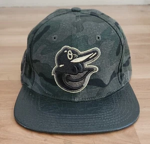 Pro Standard Baltimore Orioles Leather Brim hat cap Camo. Adj buckle strap. MLB - Picture 1 of 13