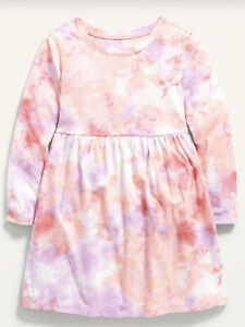 Old Navy Toddler Size 4T ~ Jersey-Knit Long-Sleeve Dress .. NWT .. Tie Dye
