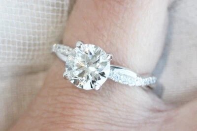 1.65CT Diamond Engagement Ring Round Cut 14K White Gold IGI Certified Lab Grown - Image 1 of 4